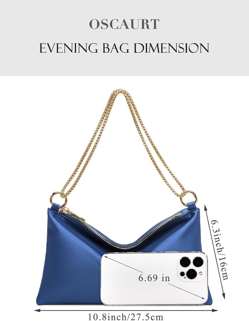 oscaurt Women's Evening Handbag Satin Shoulder Bag Purse for Prom Engagement Cocktail Party Wedding - Image 4